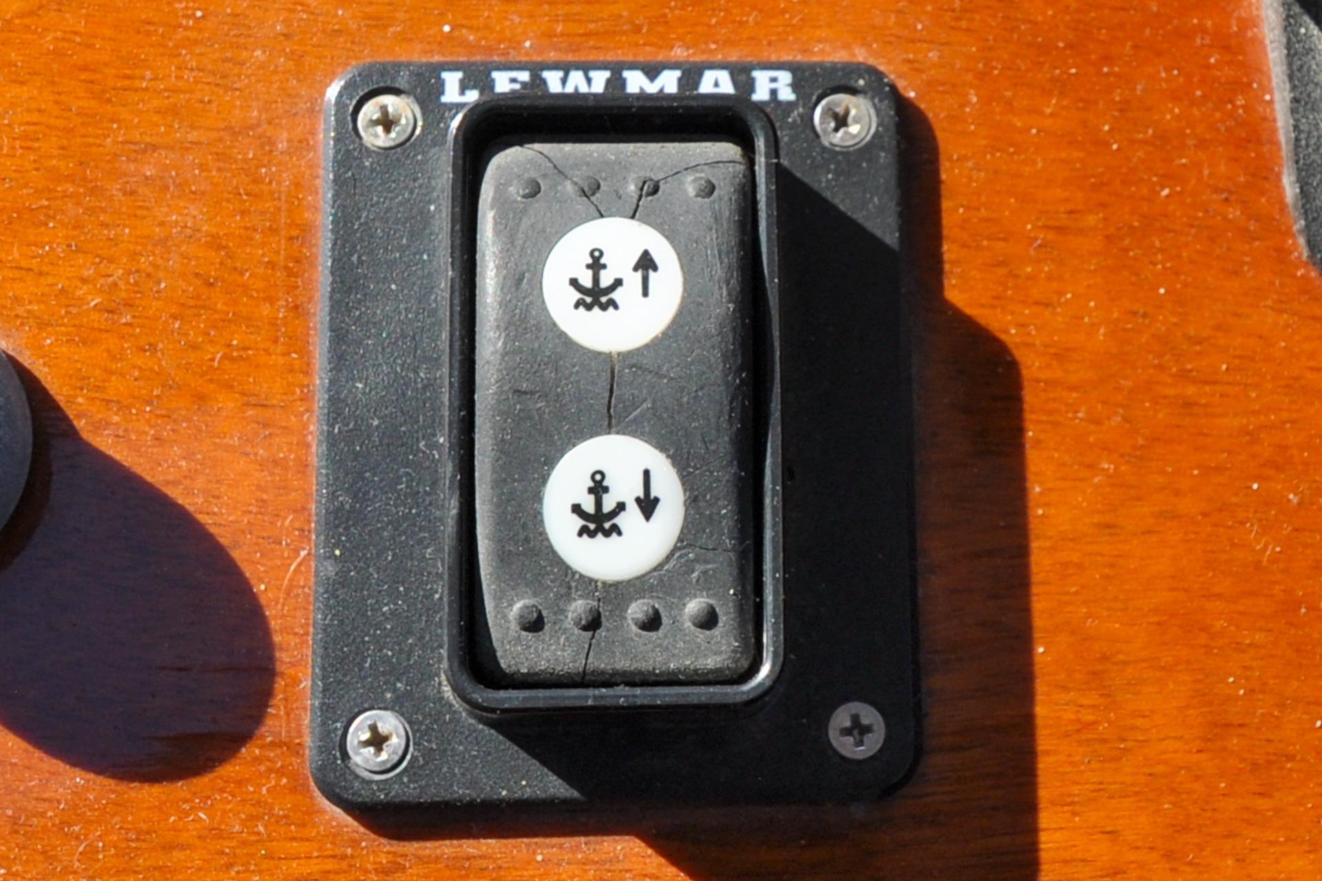 Lewmar anchor control switch on a 1958 Bunker and Ellis 42 boat.