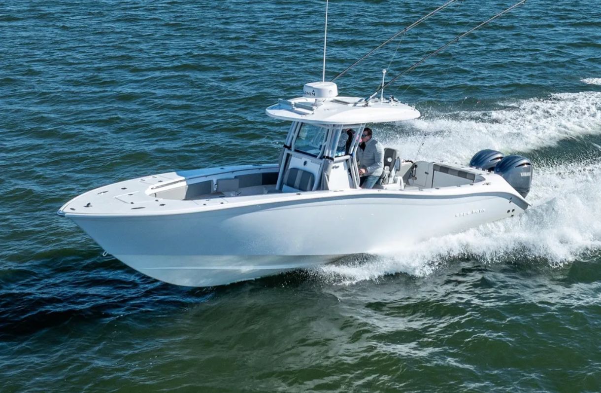 2021 Cape Horn 32 XS boat cruising on the water.