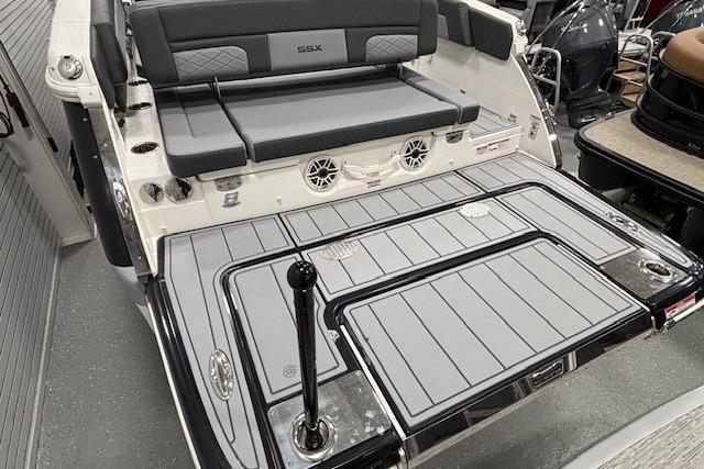 2026 Chaparral SSX 8 boat with sleek seating and modern deck design.