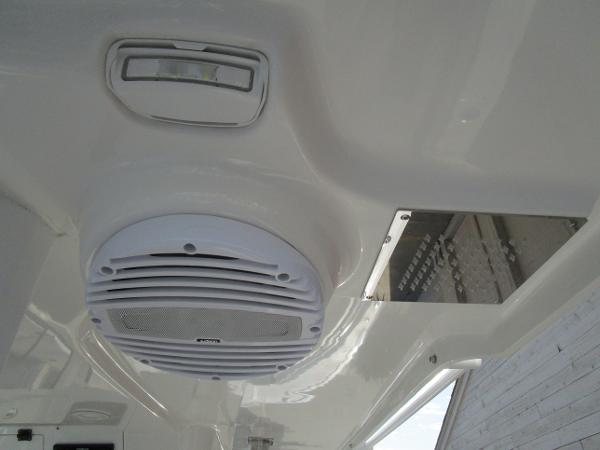 2024 Sea Pro 322 Offshore boat interior ceiling with speaker and light.