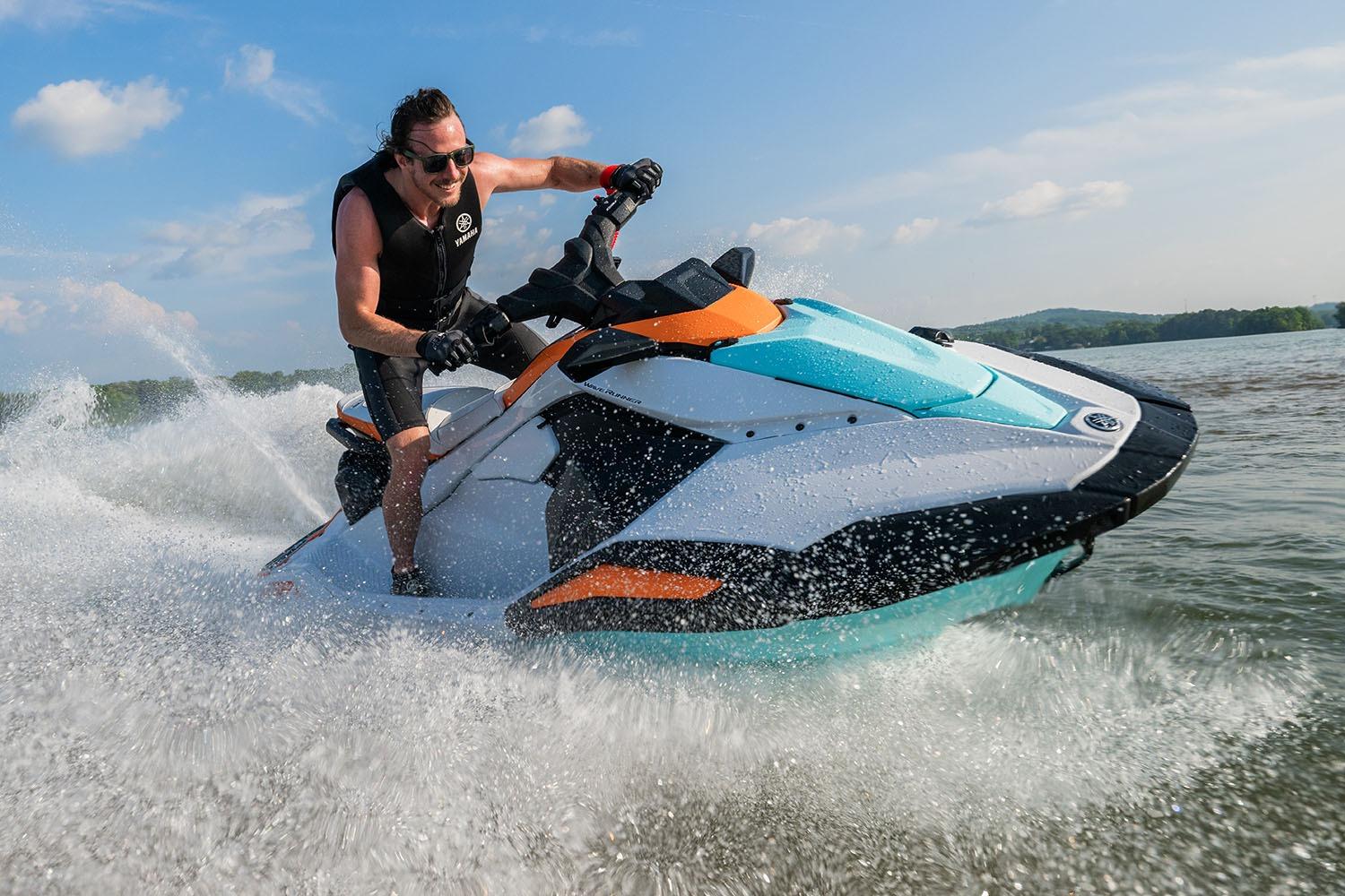Manufacturer Provided Image: Person riding 2026 Yamaha WaveRunner JetBlaster LTD on a sunny day.