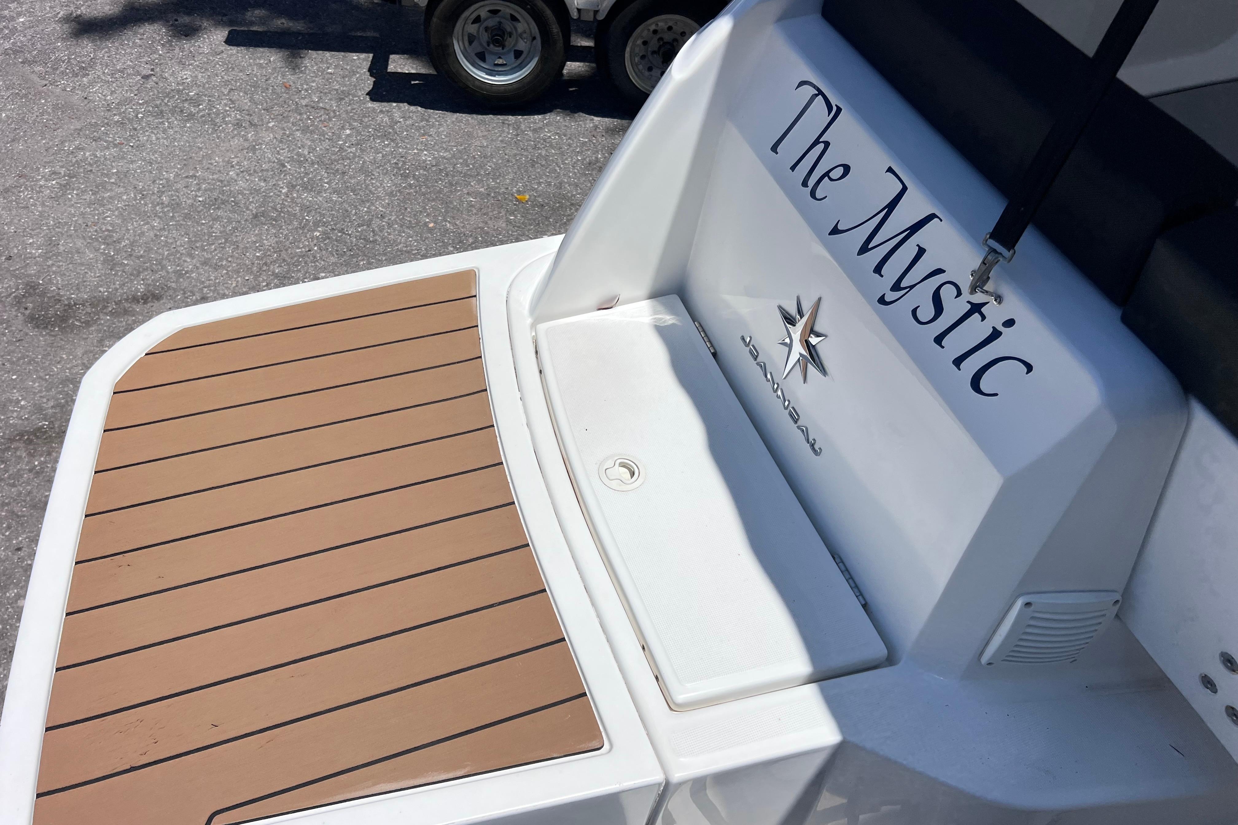 Jeanneau NC Weekender 795 Series 2 boat, 2021, named "The Mystic" with teak deck.