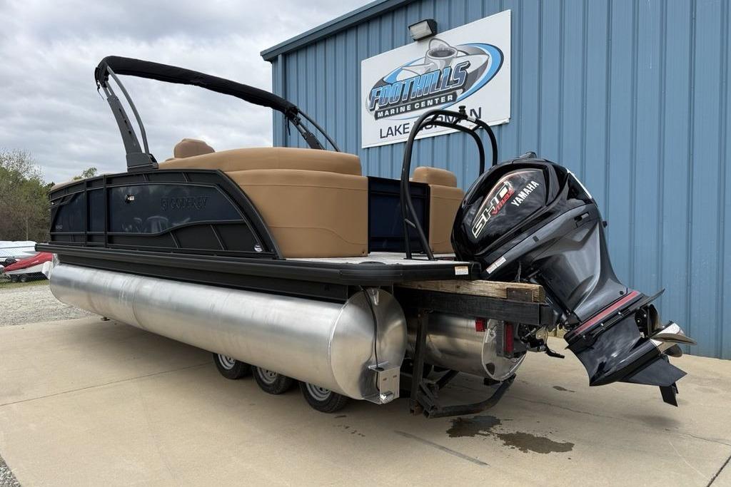 2026 Godfrey Monaco 235 SFLC iMPACT pontoon boat with Yamaha engine at Foothills Marine Center.