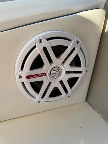 JL Audio speaker on 2004 Sea Ray 390 Sundancer boat.