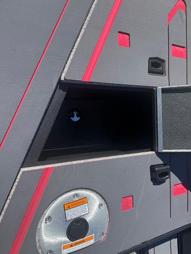 2025 Alumacraft Trophy 185X SC Rotax S boat interior with storage compartment.