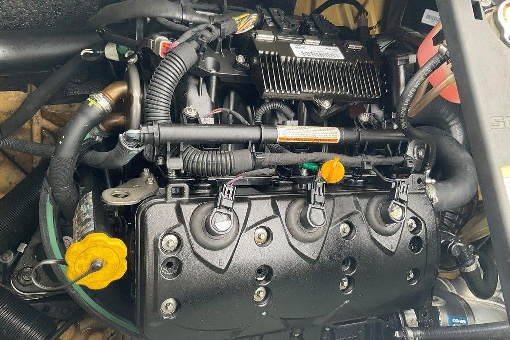 2014 Sea-Doo Wake Pro 215 engine, detailed view of components and wiring.