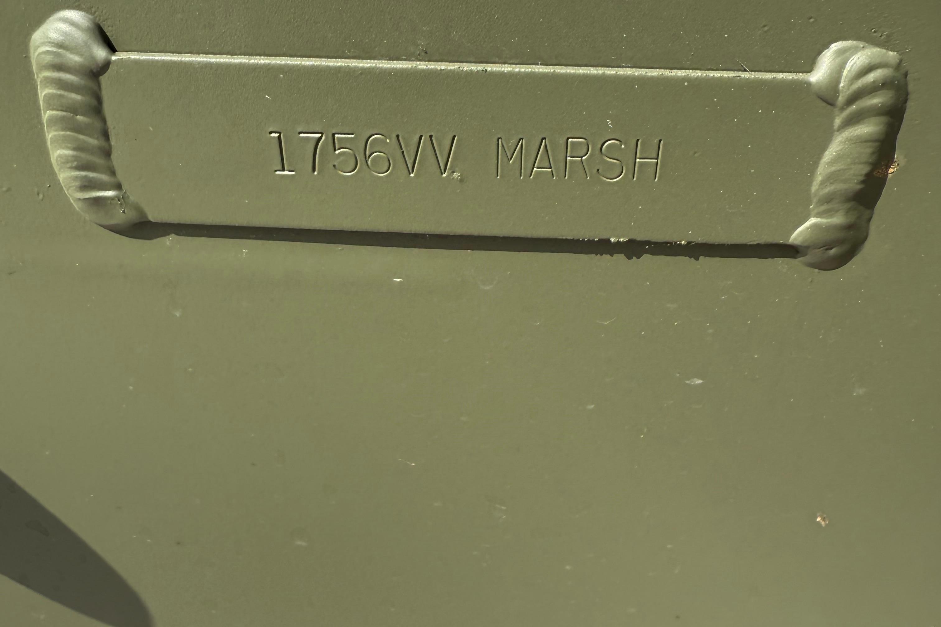 2025 Alweld 1756 V MARSH C.C. boat model engraving detail.