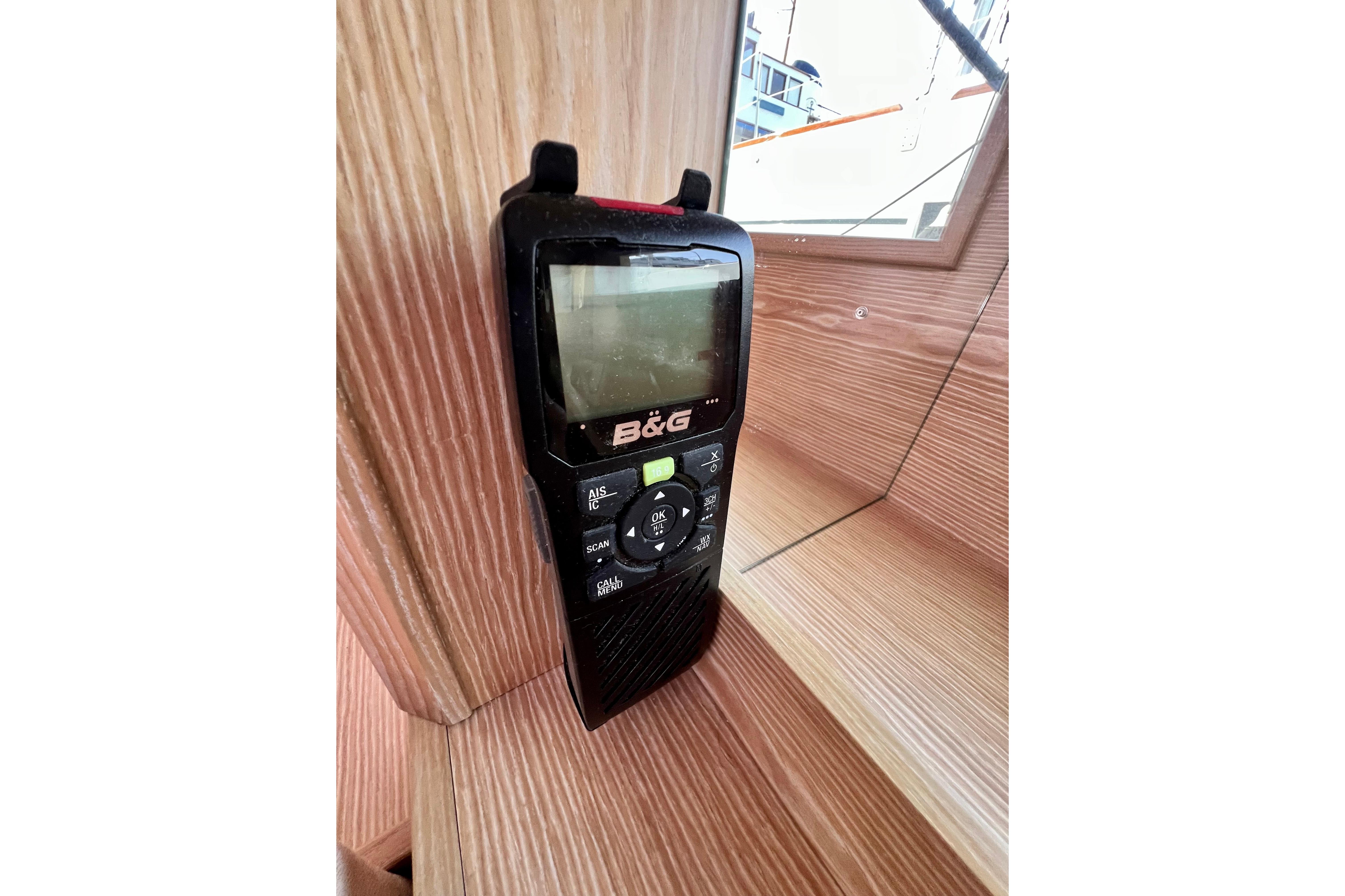 B&G marine device on 2016 Hanse 455 yacht's wooden interior.