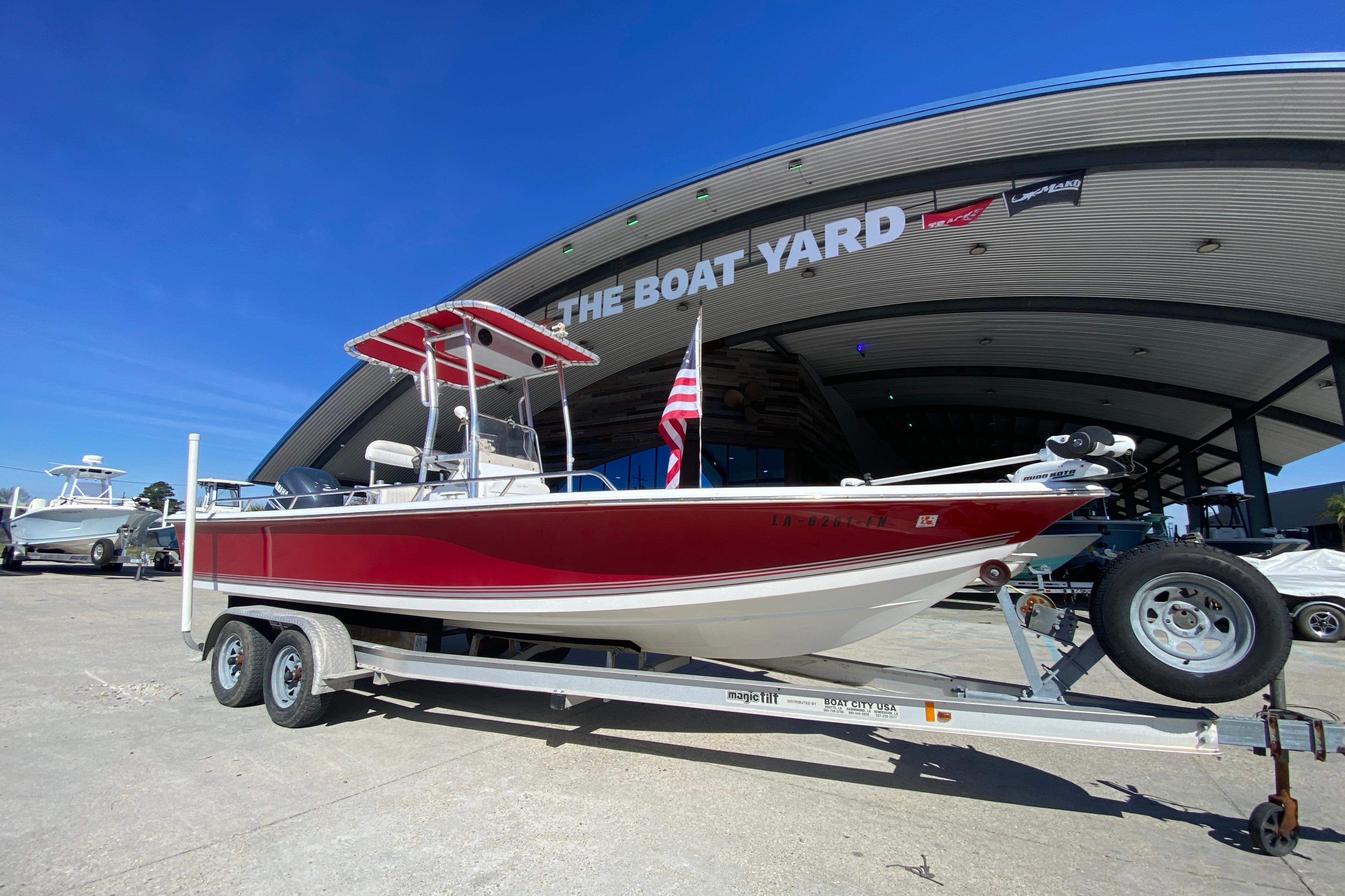 2005 Sea Pro SV2400CC Bay Boat on trailer at The Boat Yard.