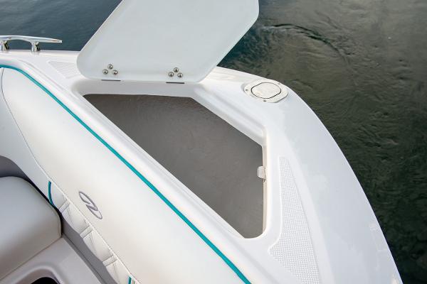 Manufacturer Provided Image: Open storage compartment on a 2020 Regal LS6 boat.