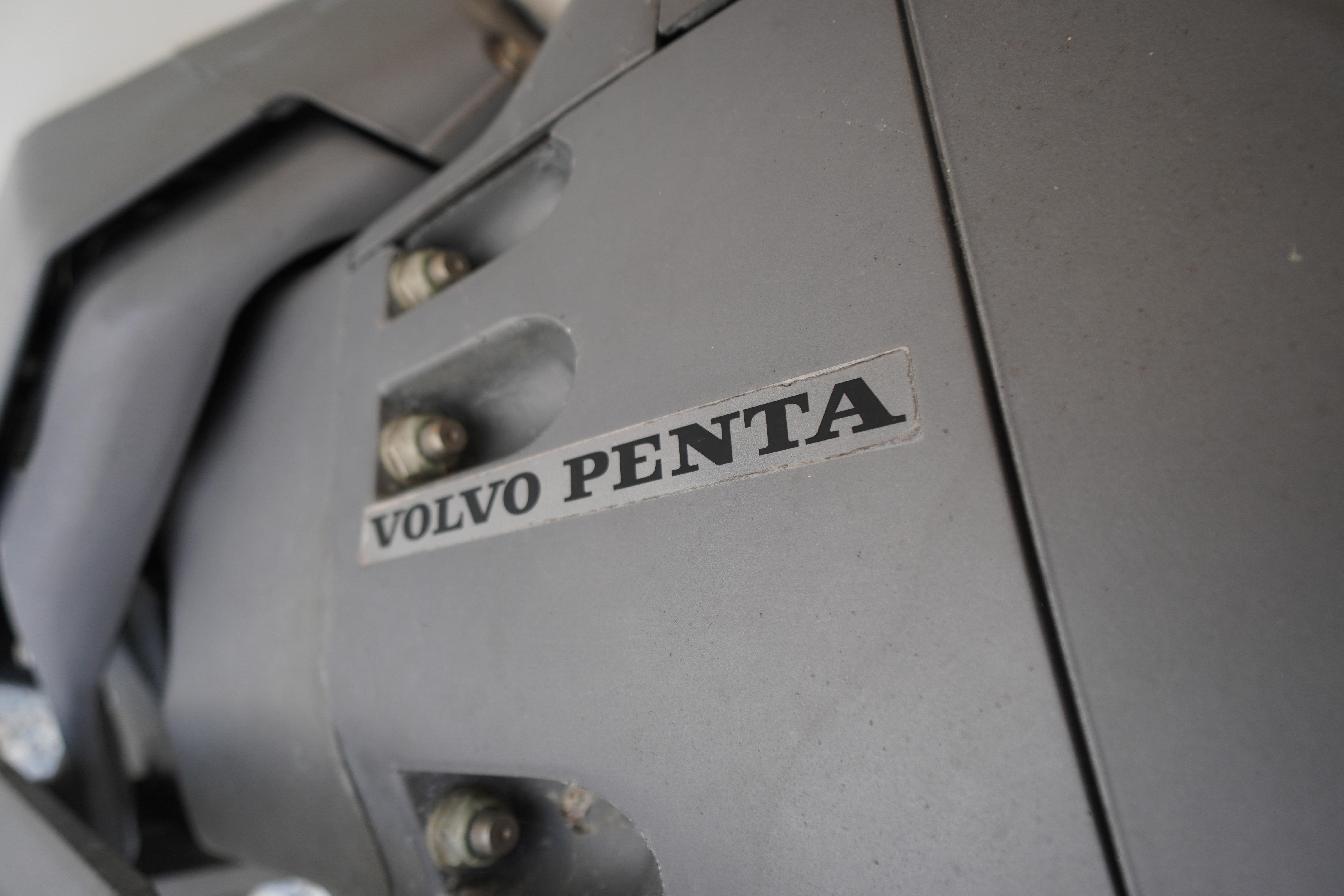 Close-up of Volvo Penta engine on 2005 Chris Craft Speedster Heritage boat.