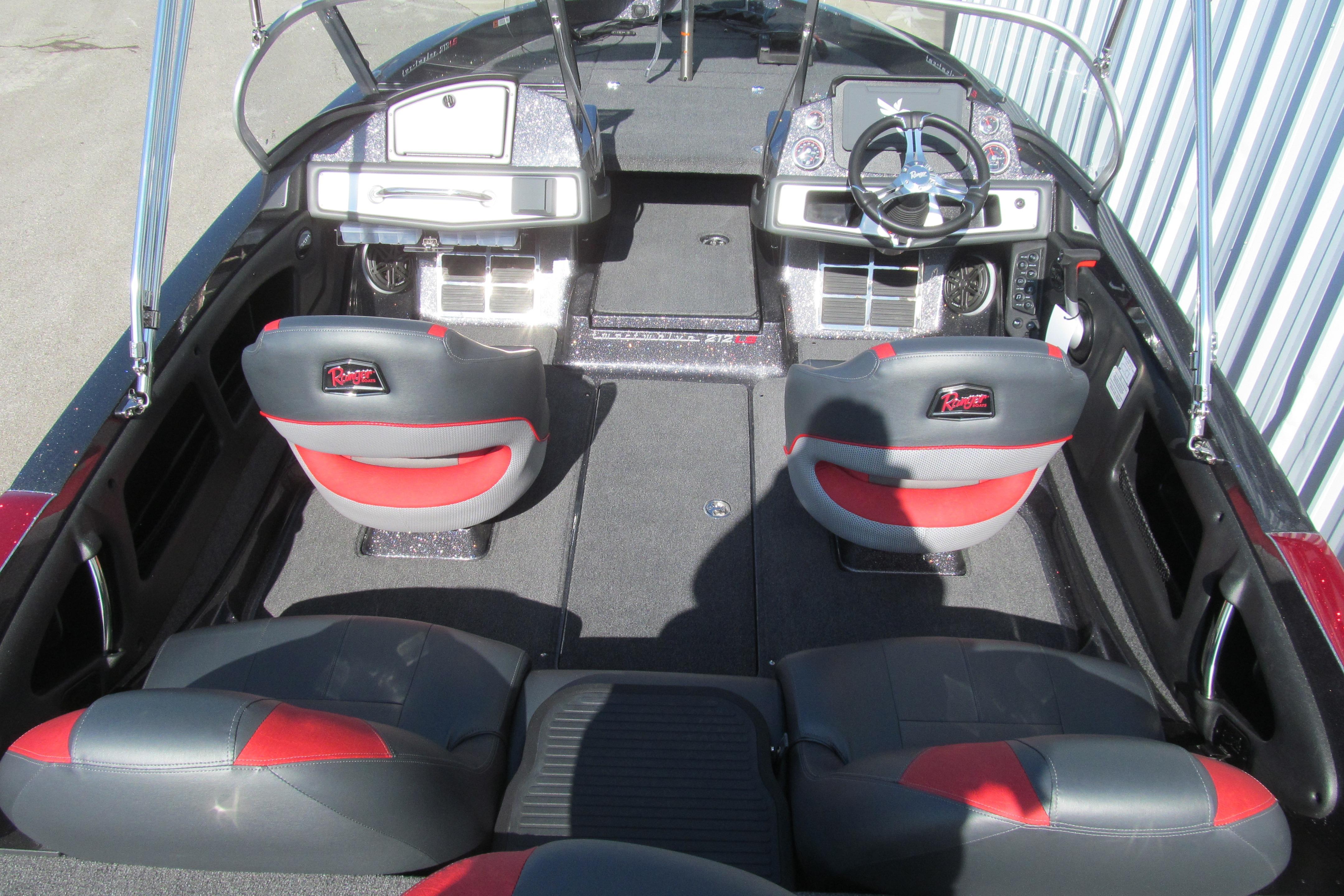 2026 Ranger 212LS boat interior with modern dashboard and seating.