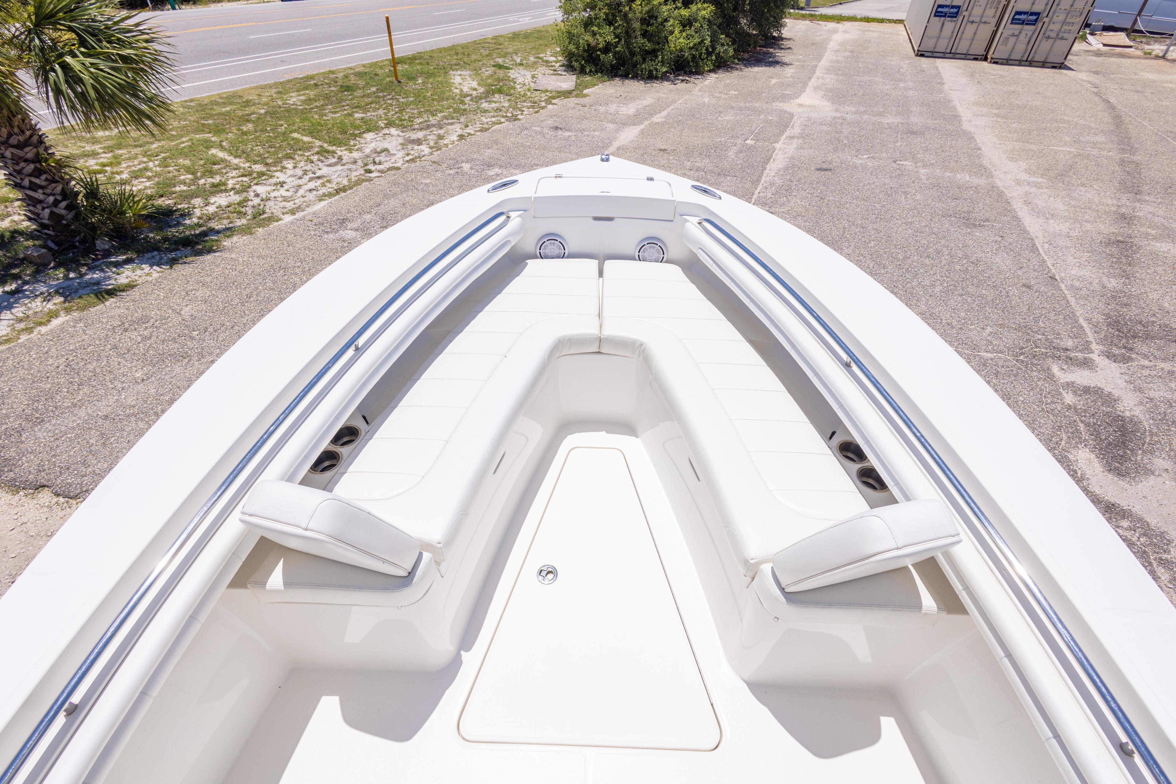 2019 Regulator 23 Center Console boat with spacious seating and sleek design.