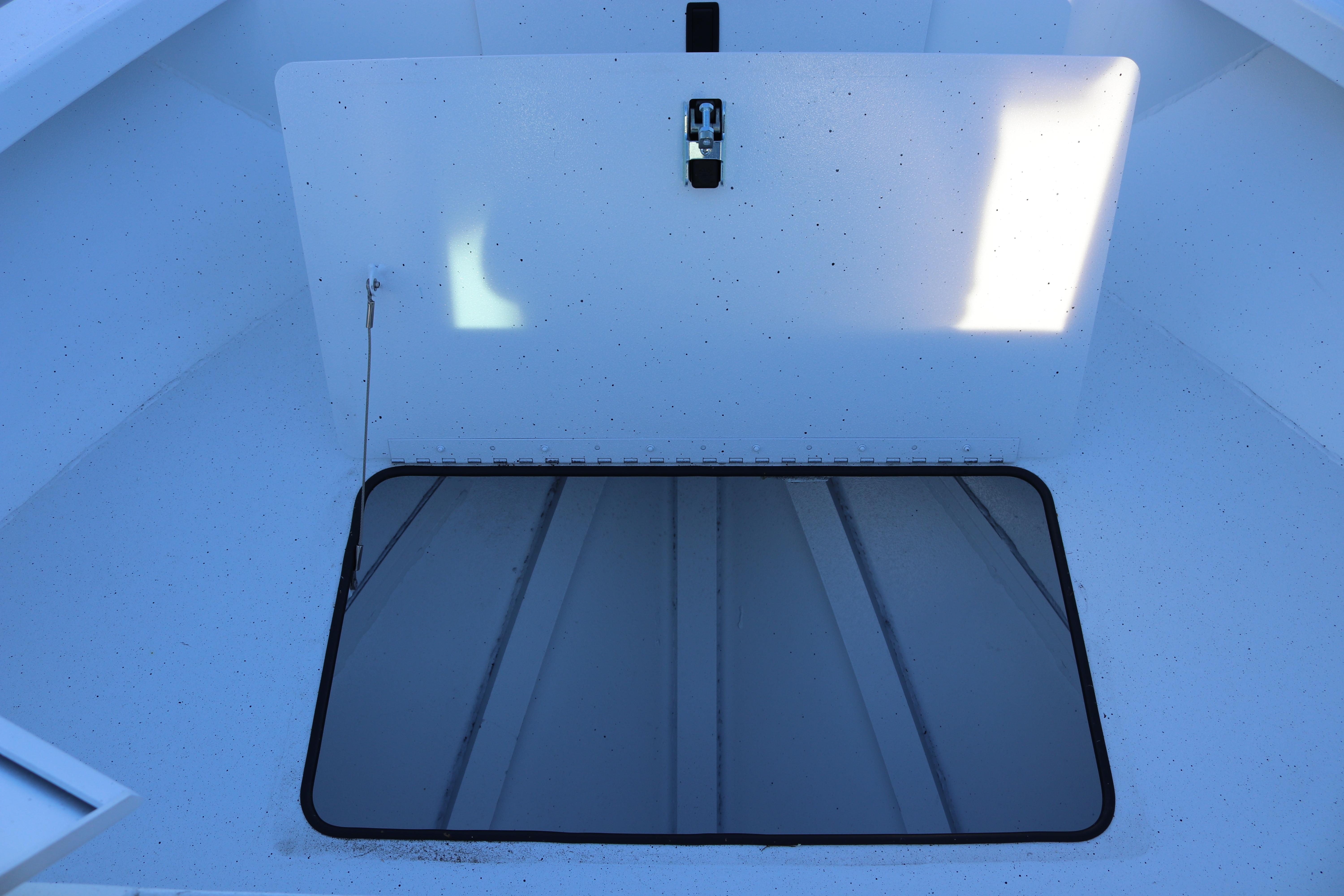 2026 Alumaweld Intruder Outboard 22 boat interior storage compartment.