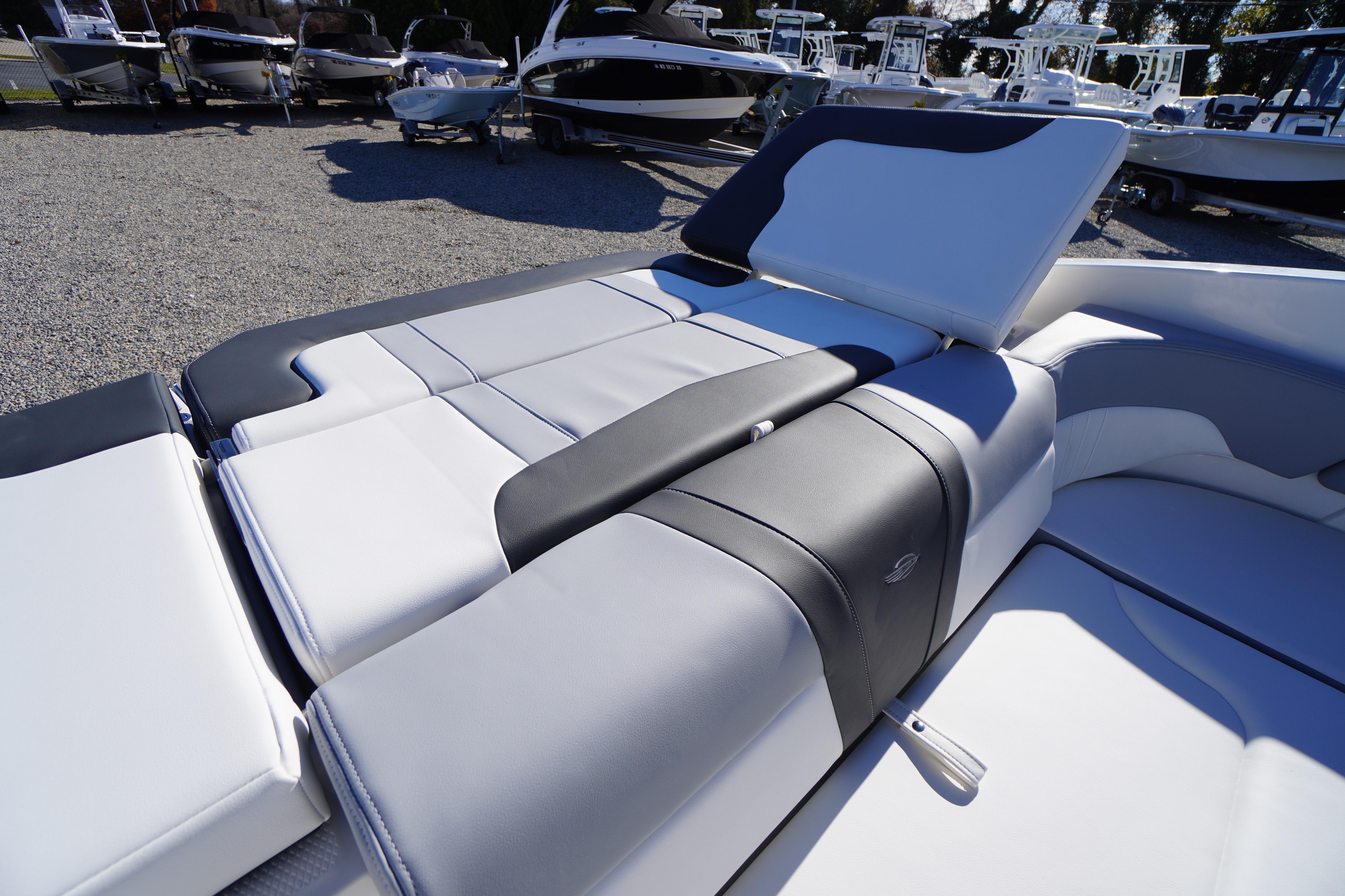 2026 Chaparral 23 SSi boat interior with sleek, modern seating design.
