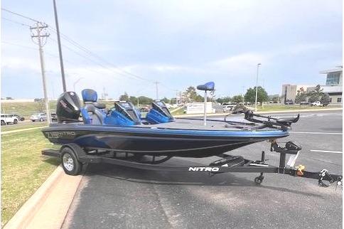 2026 Nitro Z19 XL boat parked on trailer outdoors.