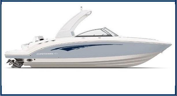 2019 Chaparral 264 Sunesta boat, side view.