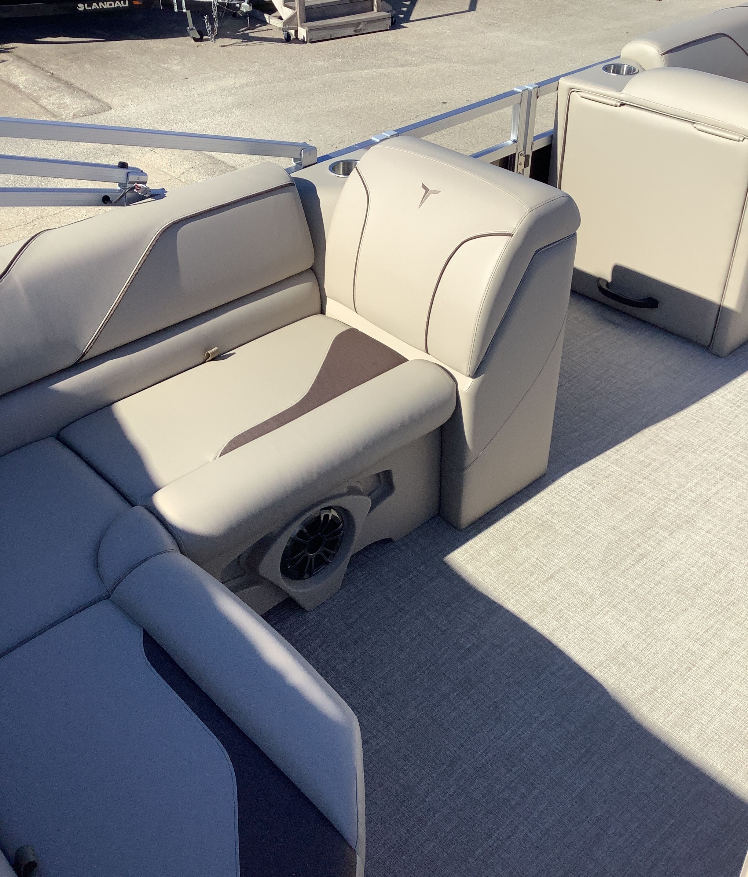 2026 Tahoe 1980 Sport Cruise rear bench on boat.