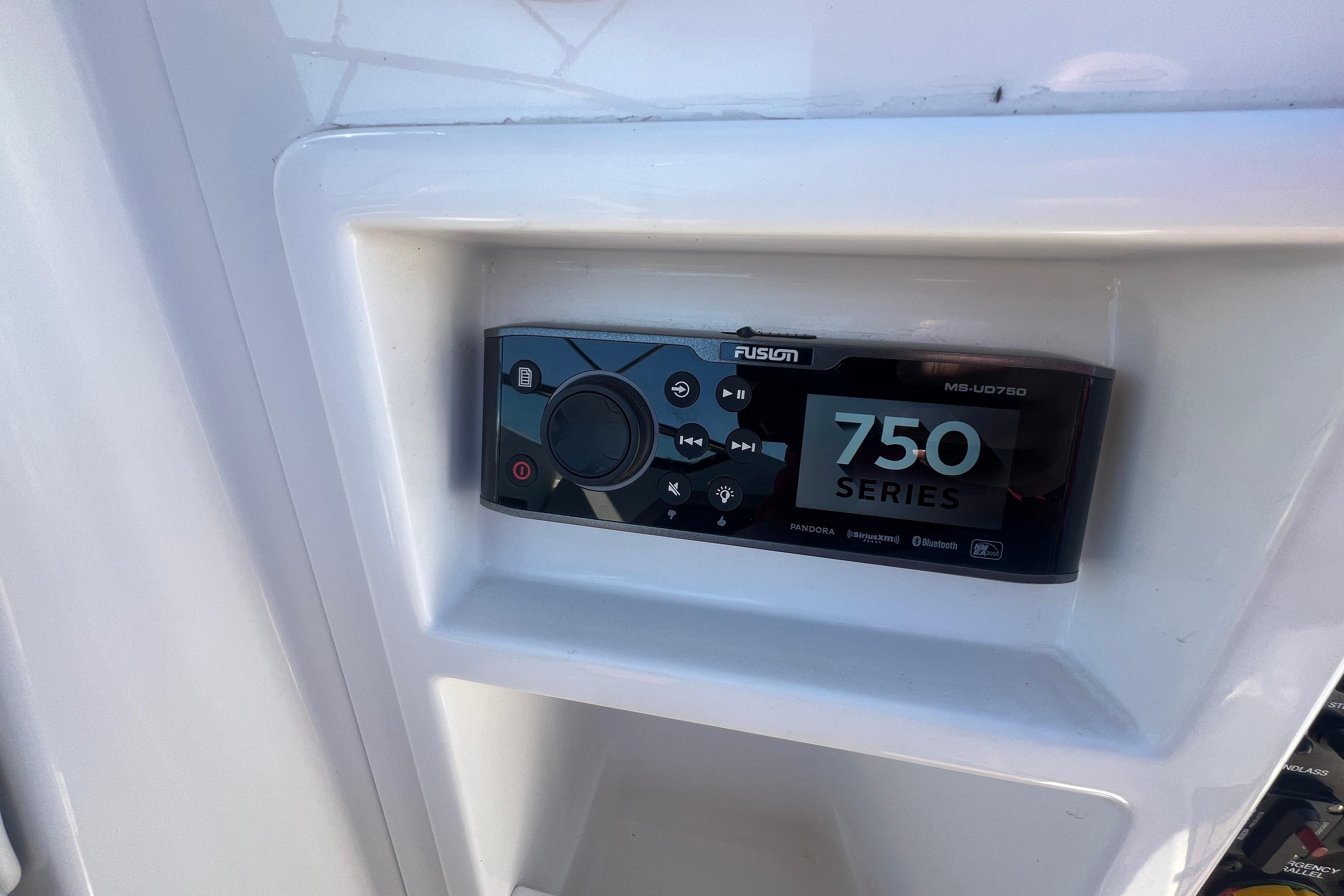 Fusion 750 Series stereo system on 2017 Monterey 298SS Super Sport boat.
