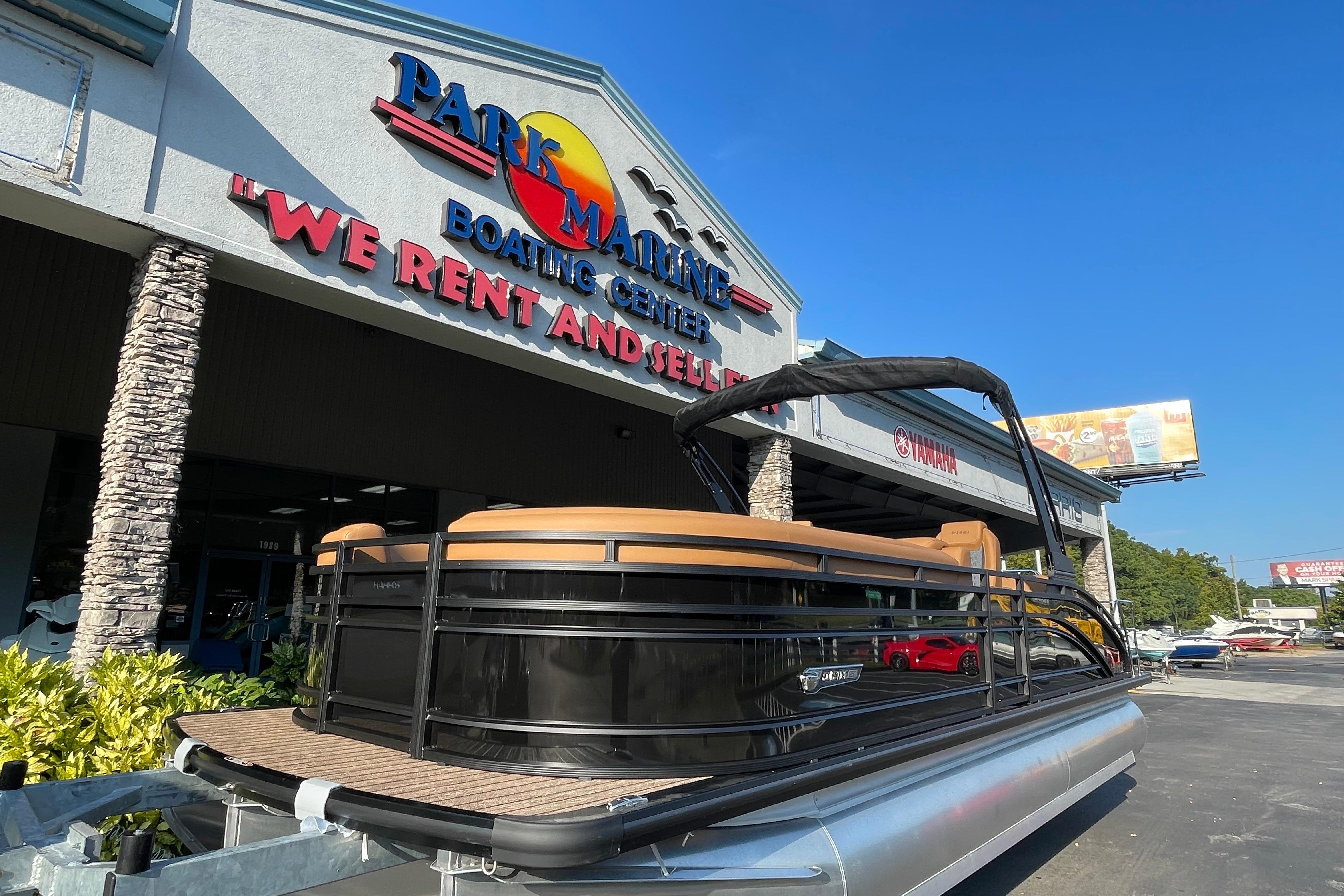 2026 Harris Solstice 250 SLDH pontoon boat at Park Marine Boating Center.