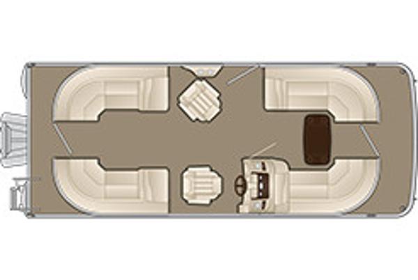 Manufacturer Provided Image: Top view of 2018 Bennington 22 SSRX pontoon boat layout.