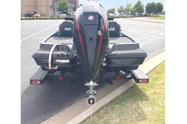 Rear view of a 2026 Nitro Z19 XL boat on a trailer.