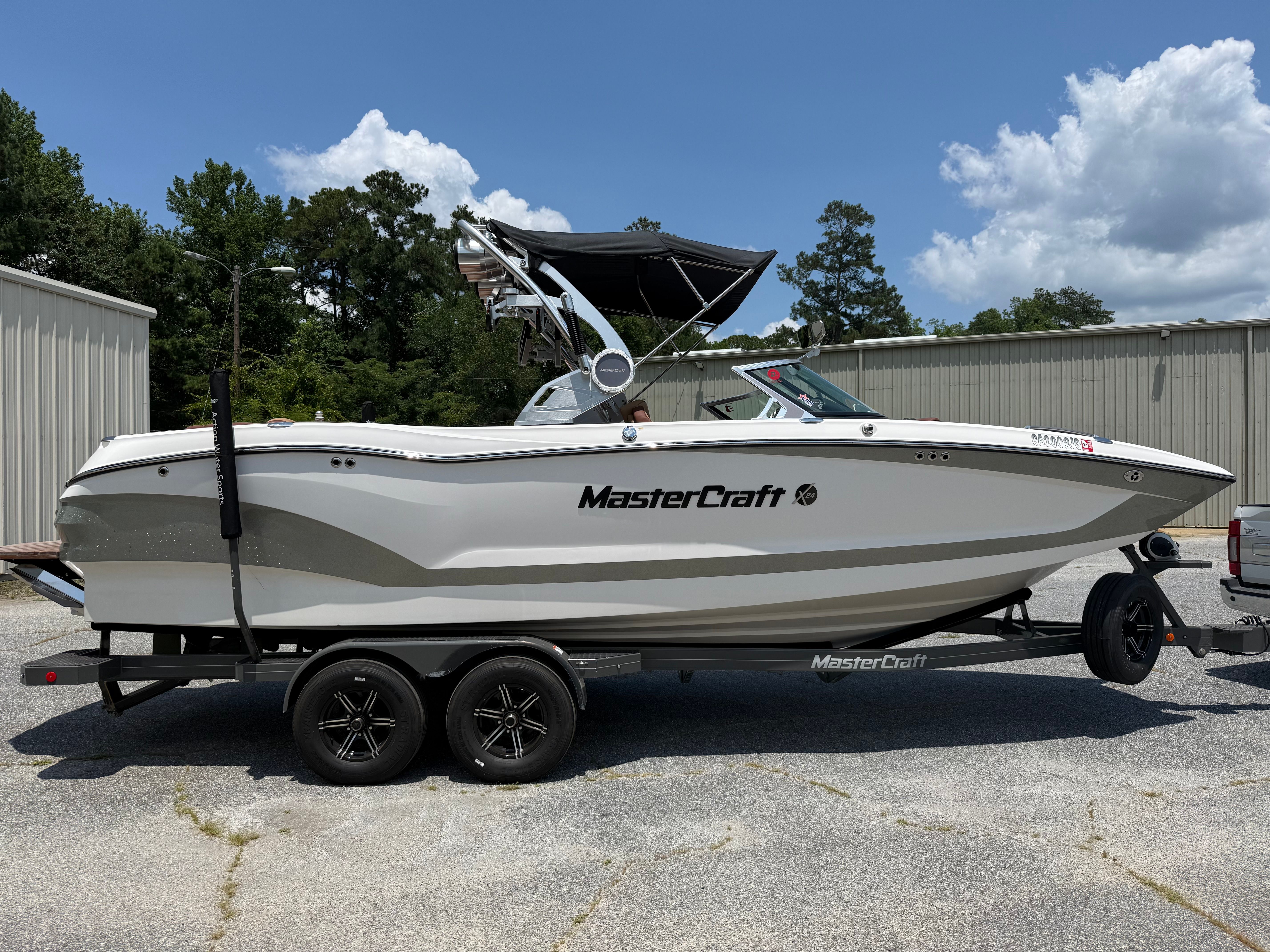 2021 MasterCraft X24 on a trailer, ready for adventure.