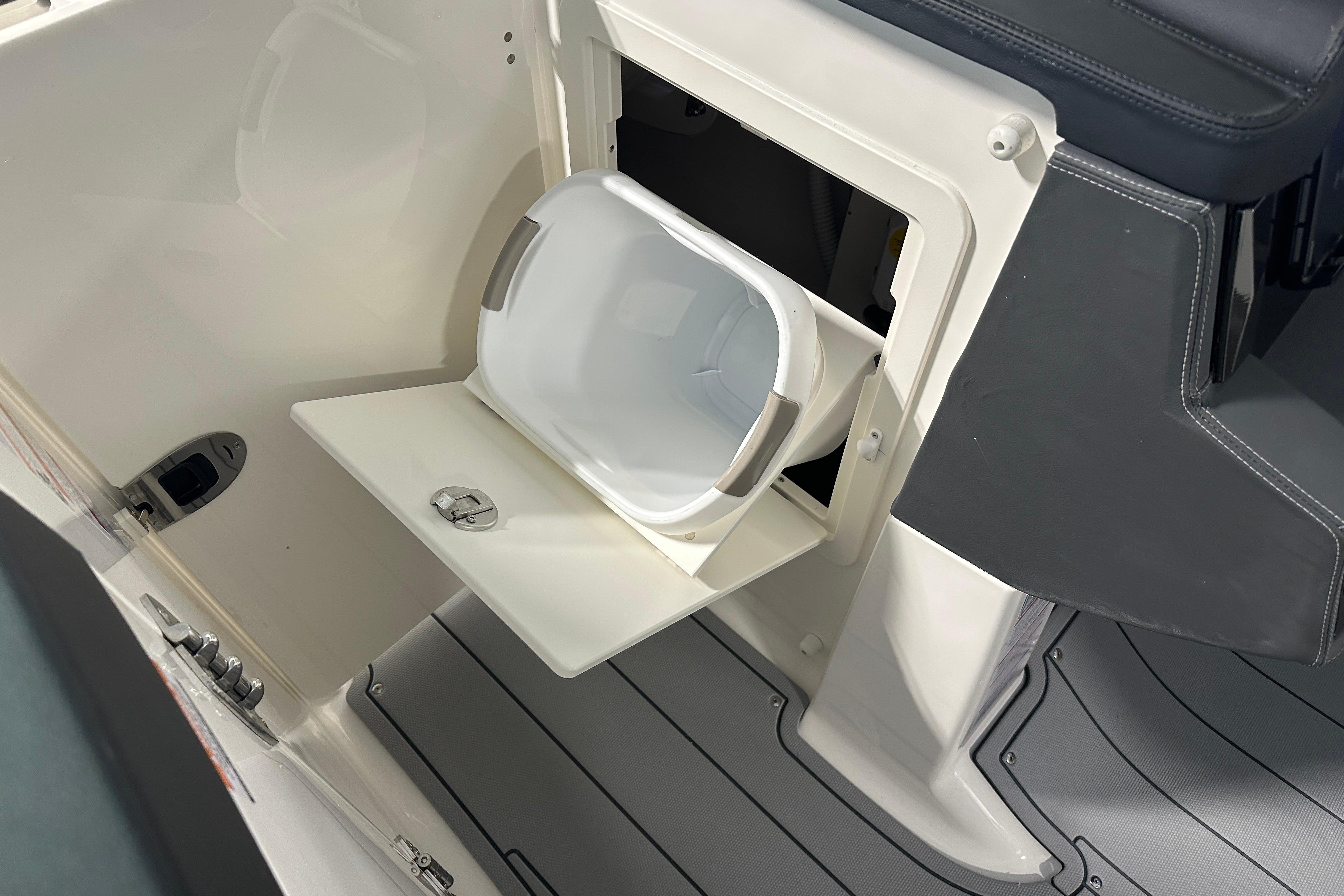 Interior of Chaparral SSX 8 boat, 2026 model.