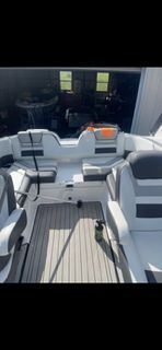 Interior of a 2021 Yamaha 212S boat with modern seating.