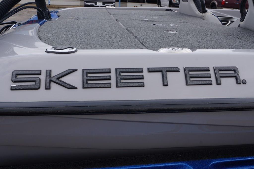2020 Skeeter FXR21 Limited boat deck with logo prominently displayed.
