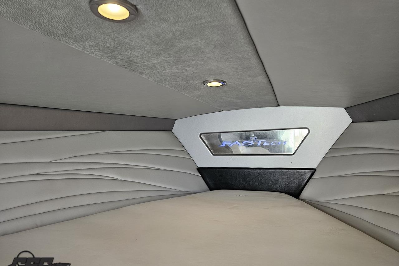 Interior of 2014 Formula 292 FASTech boat with modern lighting and sleek design.