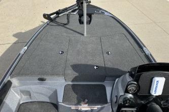 2026 Nitro Z17 boat deck with storage compartments and control panel.