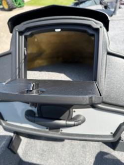 2025 Ranger RT198P boat storage compartment open.
