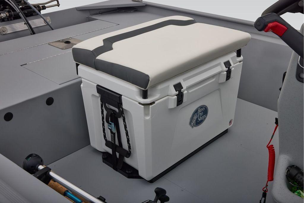 2026 Tracker Bass Tracker Classic CC boat with a cushioned cooler seat.
