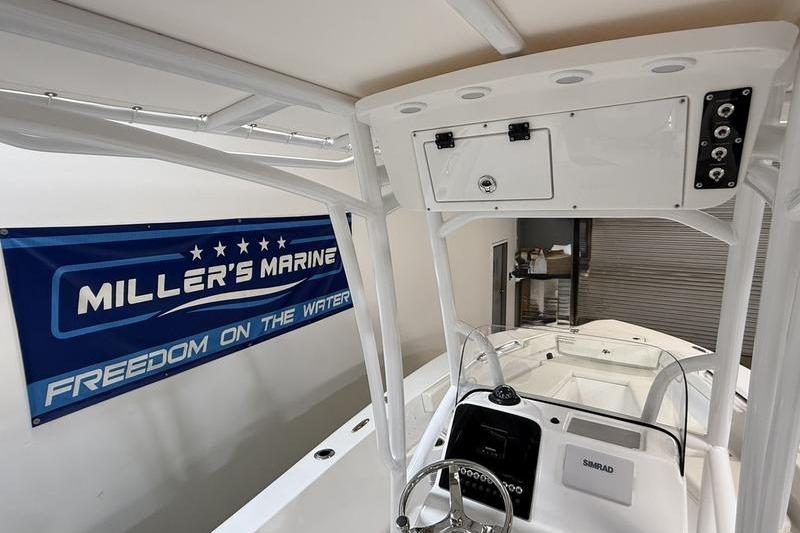 2026 Sea Pro 202 Center Console boat interior at Miller's Marine showroom.