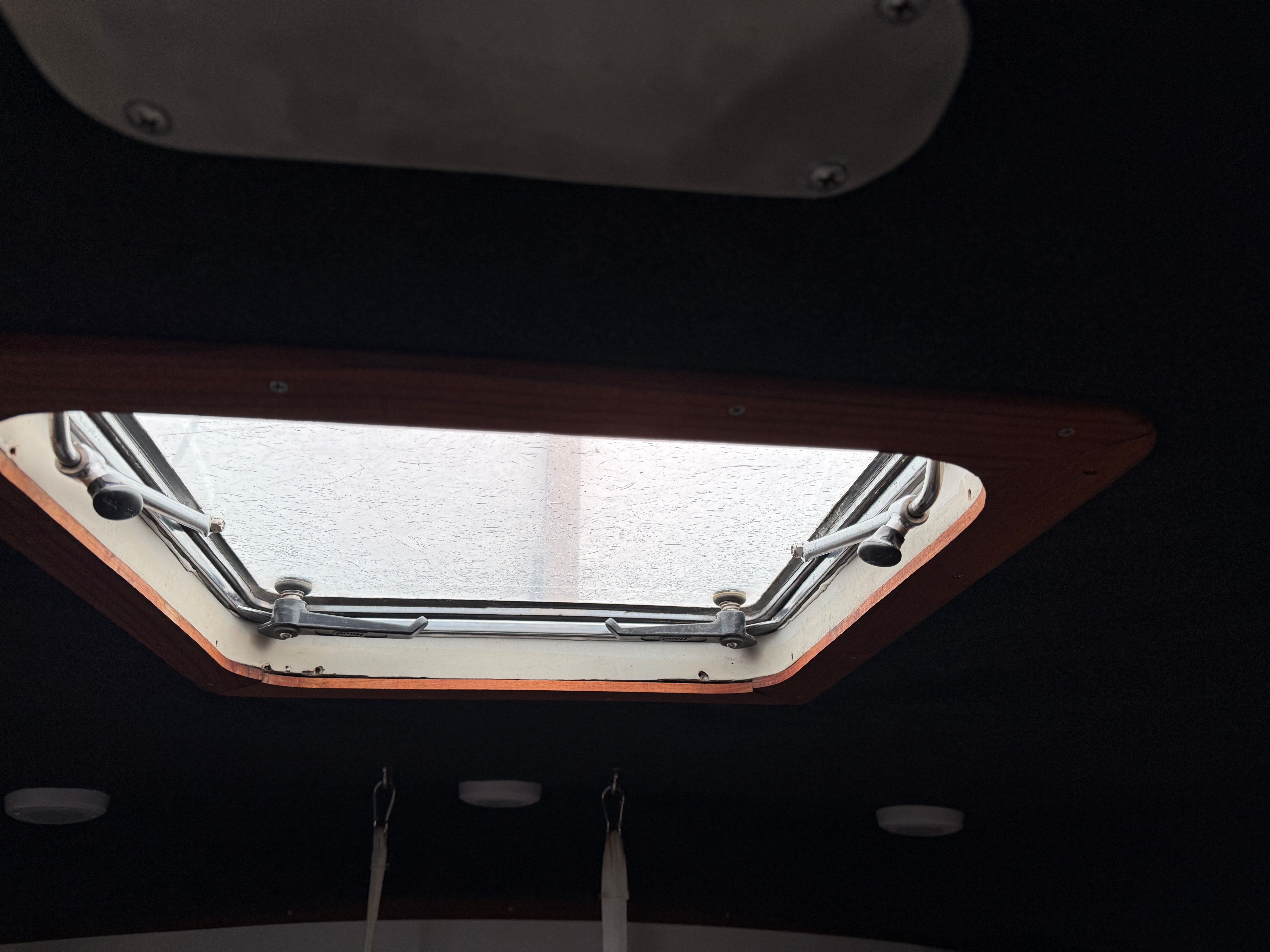 Skylight on a 1989 Black Watch Custom 35 boat.