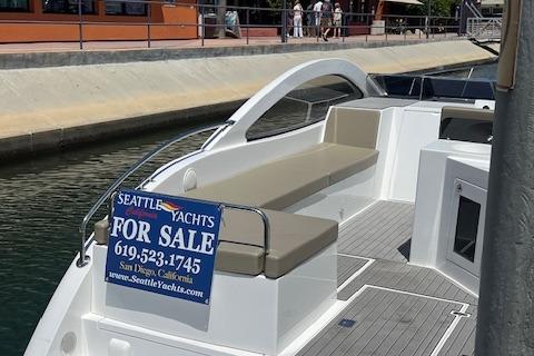 2024 Bracewell 25 yacht for sale, docked with contact details displayed.