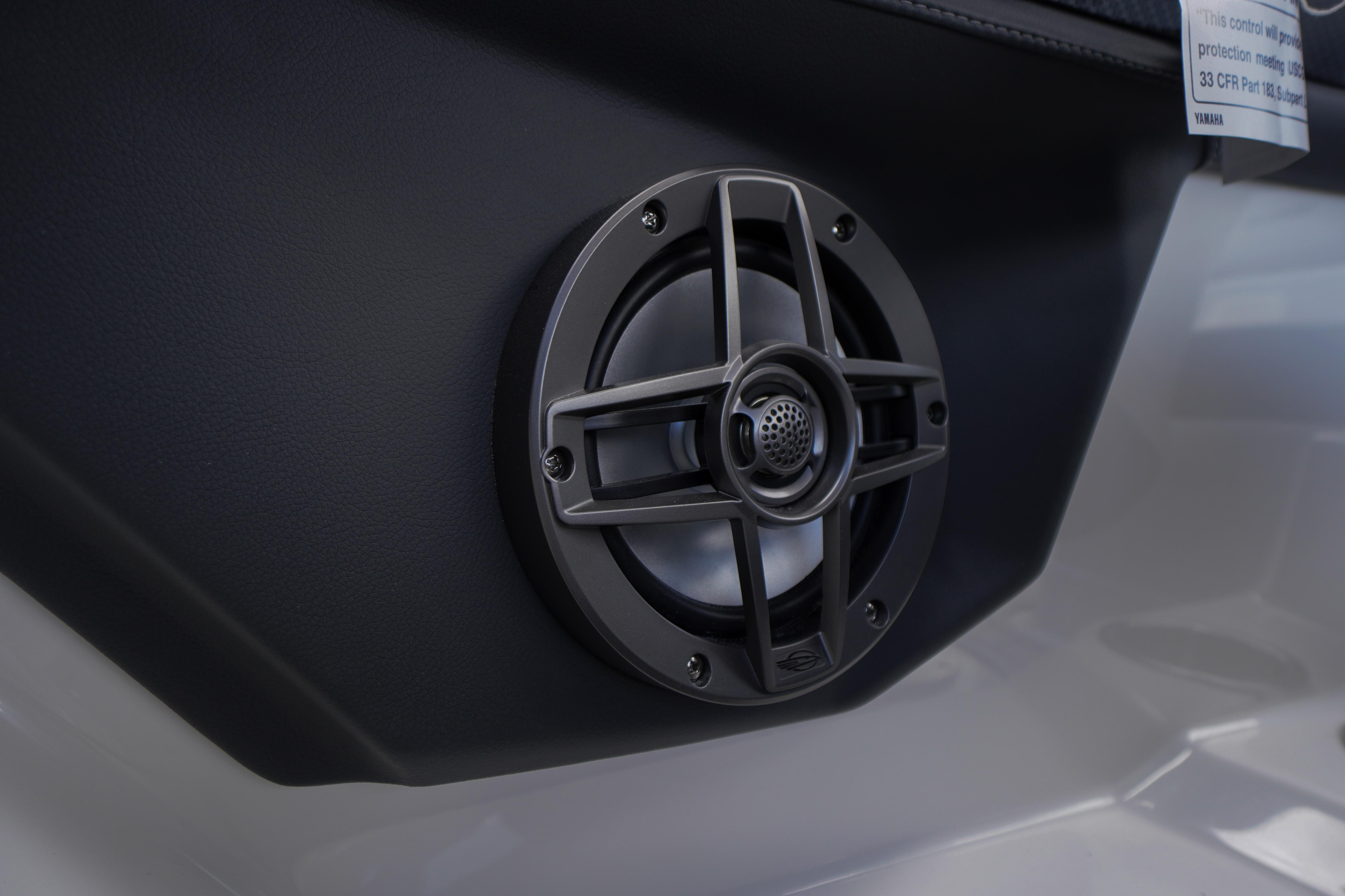 Speaker detail on 2026 Chaparral SSX 4 boat interior.