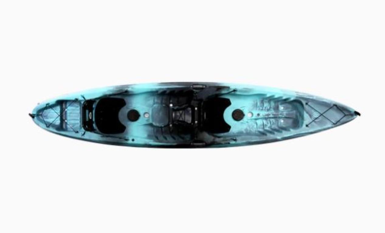 2023 Perception Kayaks Tribe 13.5 tandem kayak, top view.