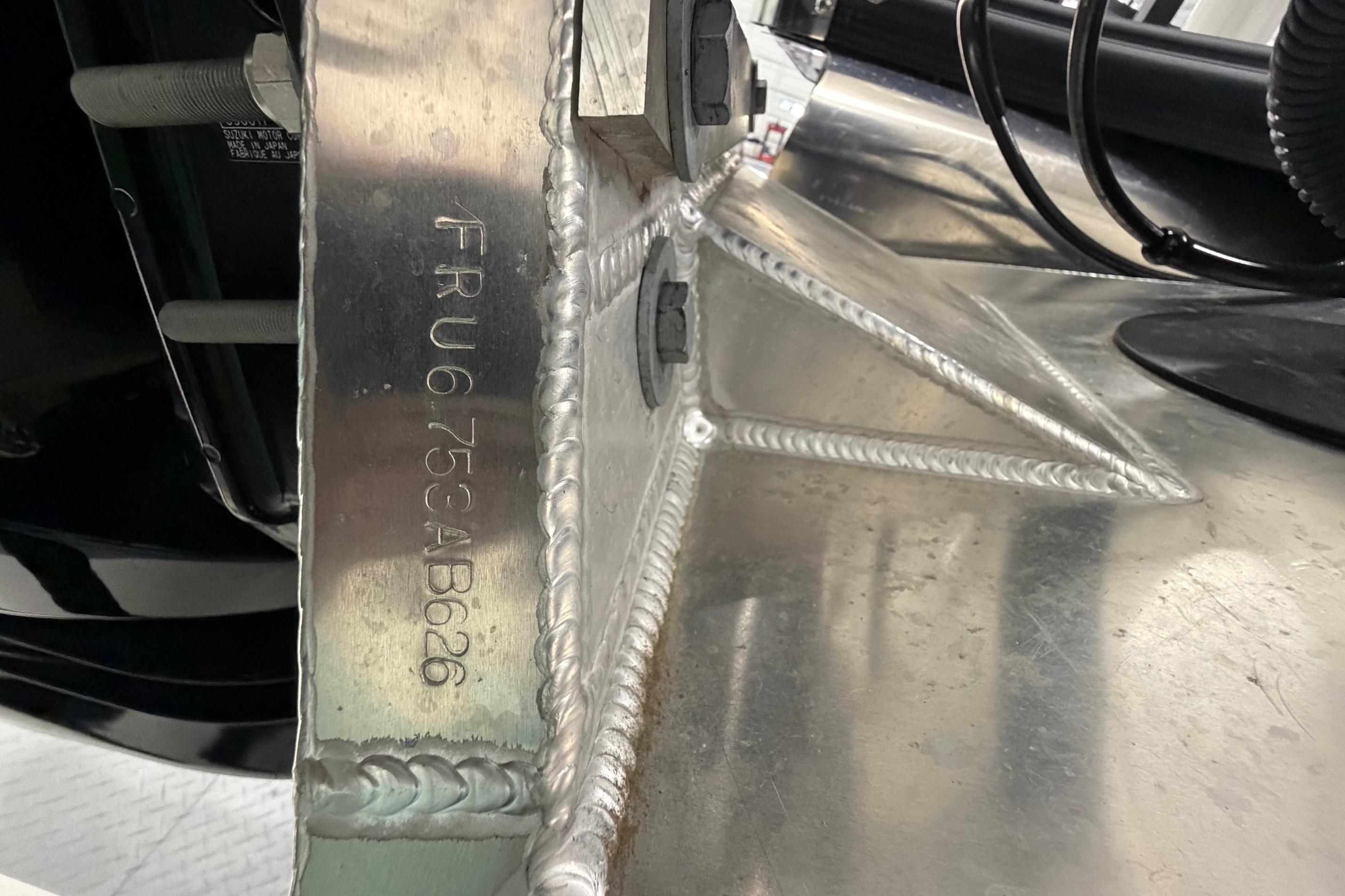 Close-up of South Bay 525SB2 2026 model, showcasing detailed metalwork and serial number.