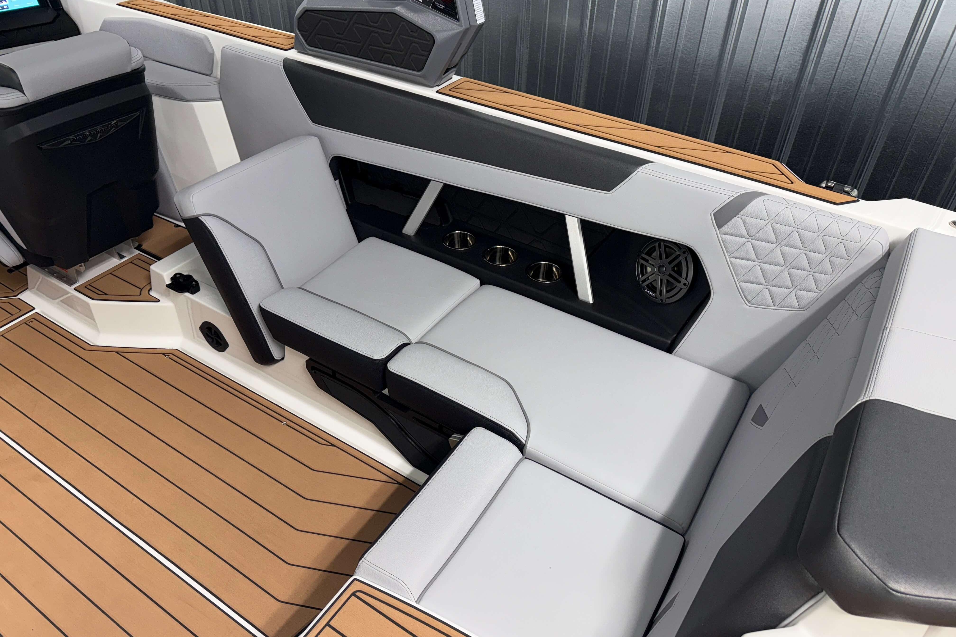 2026 Nautique Super Air Nautique GS22 interior with sleek seating and modern design.