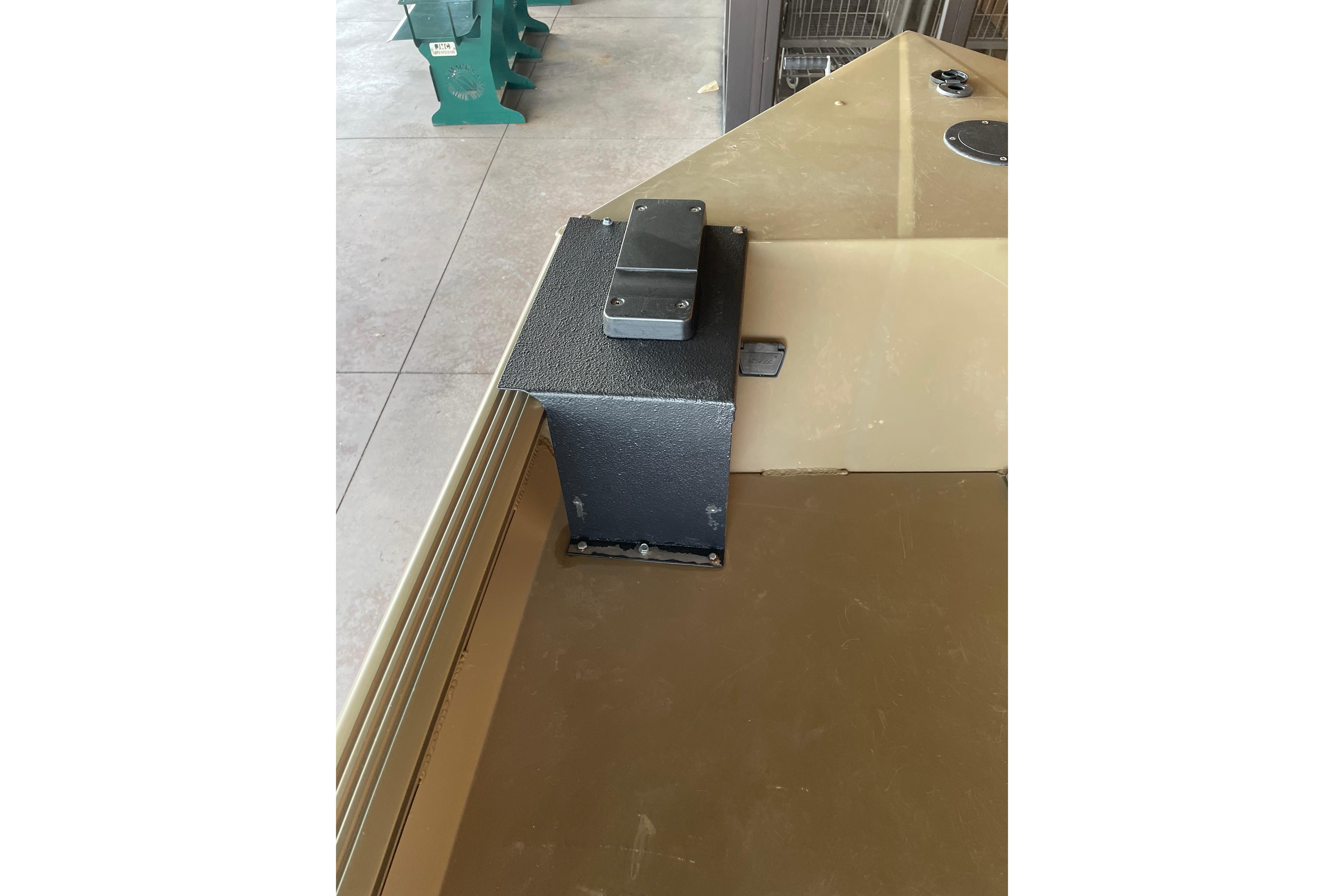2025 Edge Duck Boats 550 interior detail, featuring a sturdy metal component.