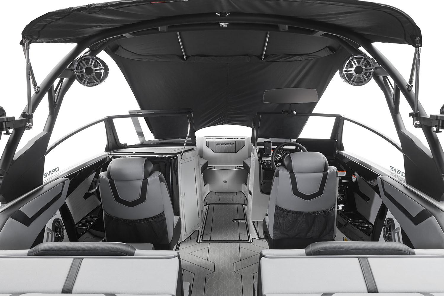 Manufacturer Provided Image: Interior view of 2026 Yamaha Boats 222XD, featuring sleek seating and modern design.