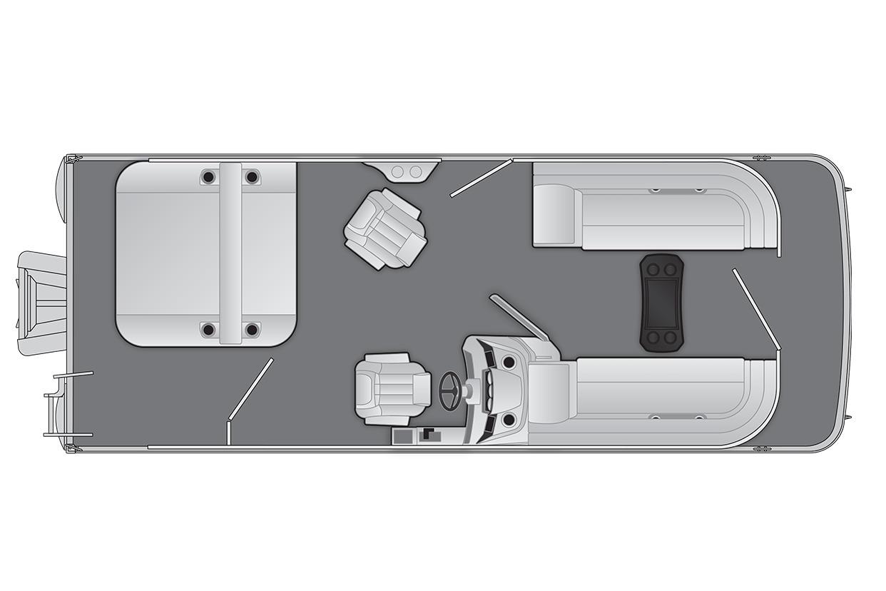 Manufacturer Provided Image: Top view of 2026 Bennington 23 S Swingback boat layout with seating and helm.
