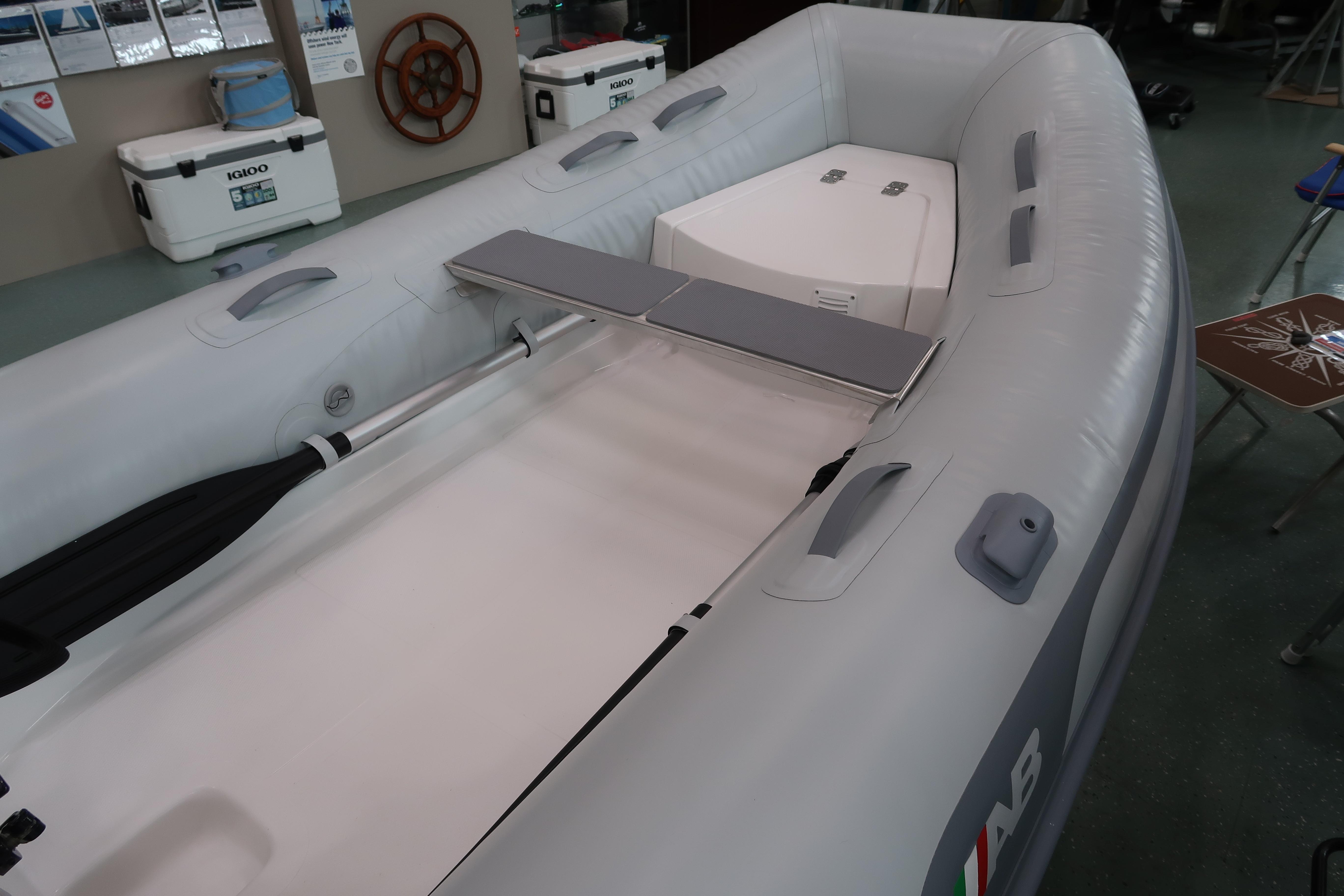 2024 AB Inflatables Navigo 9 VS inflatable boat interior view.