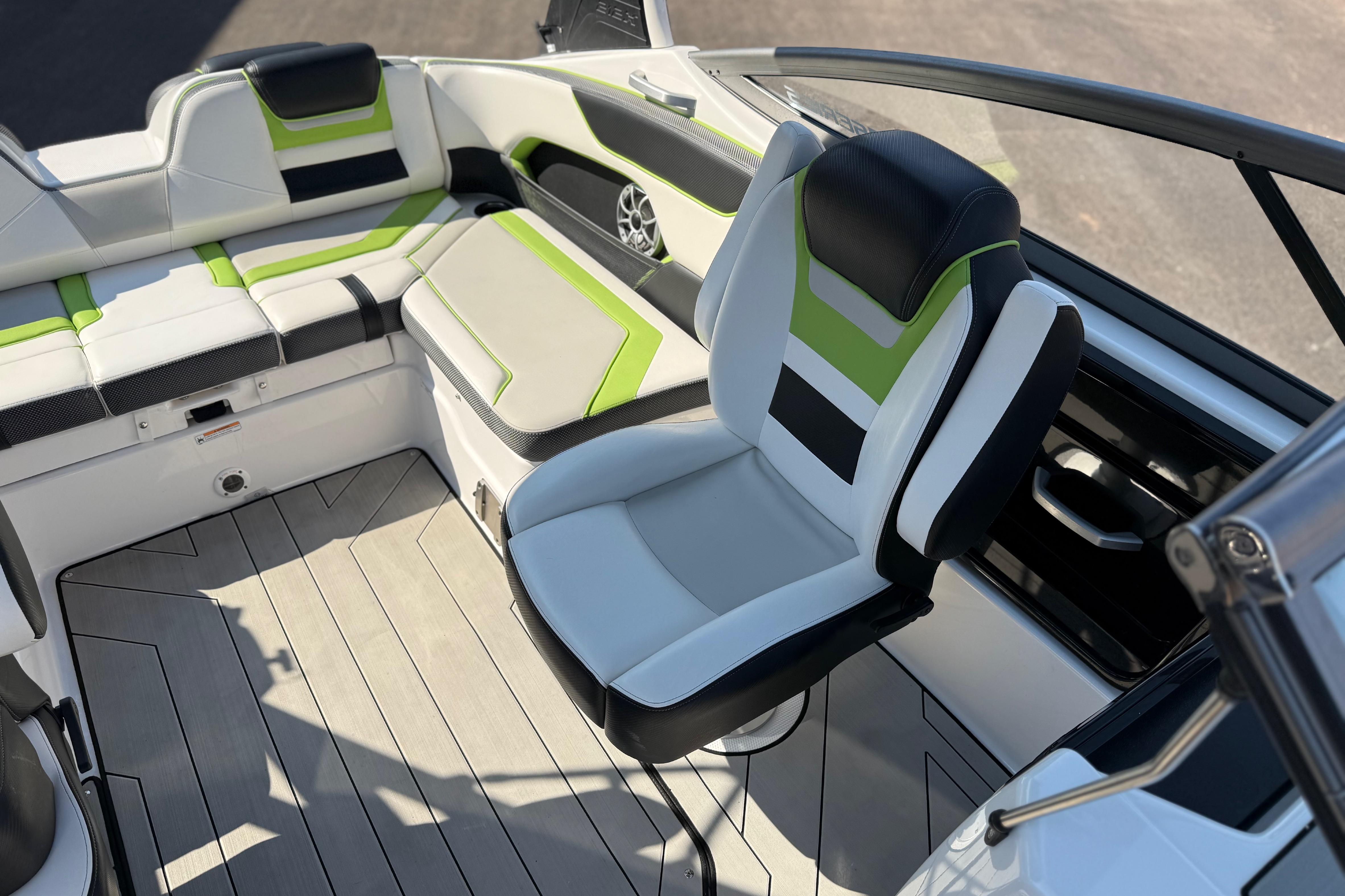 2022 Yamaha Boats 212XE interior with stylish seating and modern design.