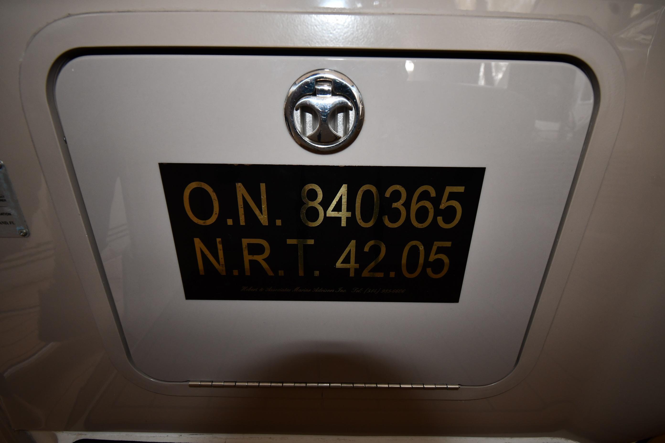2001 Sea Ray 540 Sundancer boat registration number plate with lock.