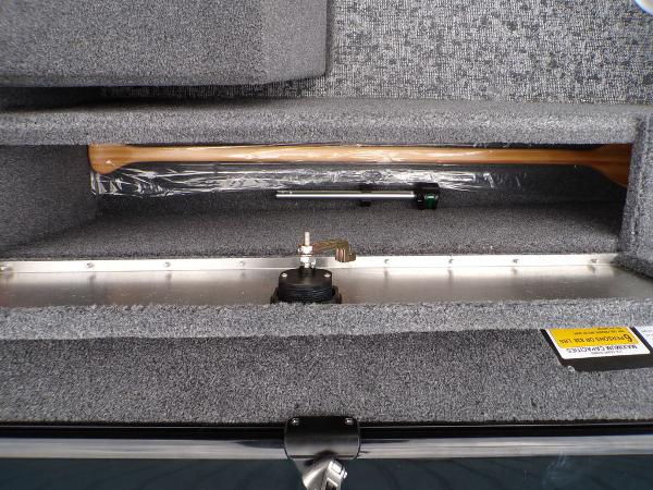 2025 Tracker Pro Guide™ V-175 Combo storage compartment with paddle and equipment.