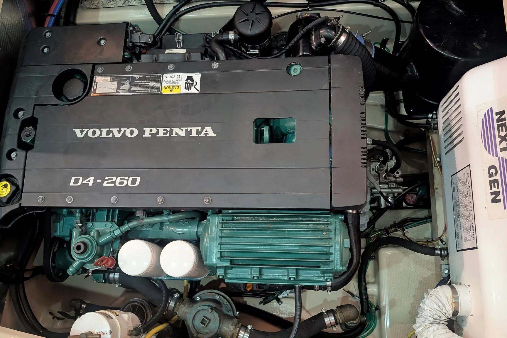 Volvo Penta D4-260 engine in 2015 Ranger Tugs R-29 S boat.
