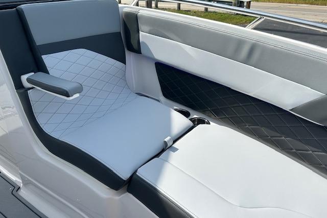 2026 Chaparral 6 SSX boat interior with stylish, quilted seating and modern design.